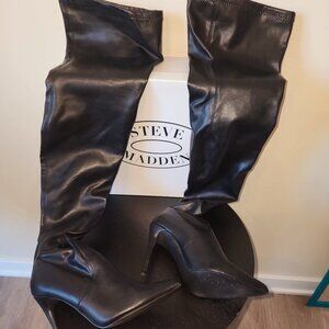 Size 9 Steve Madden Dominique Black Paris thigh high boot